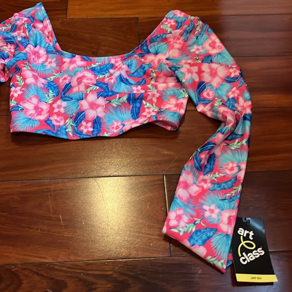 Art Class Pink and Blue Crop Bikini with Cut Out XL kids - Picture 3 of 4